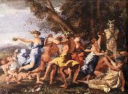 Nicolas Poussin Bacchanal before a Statue of Pan France oil painting reproduction